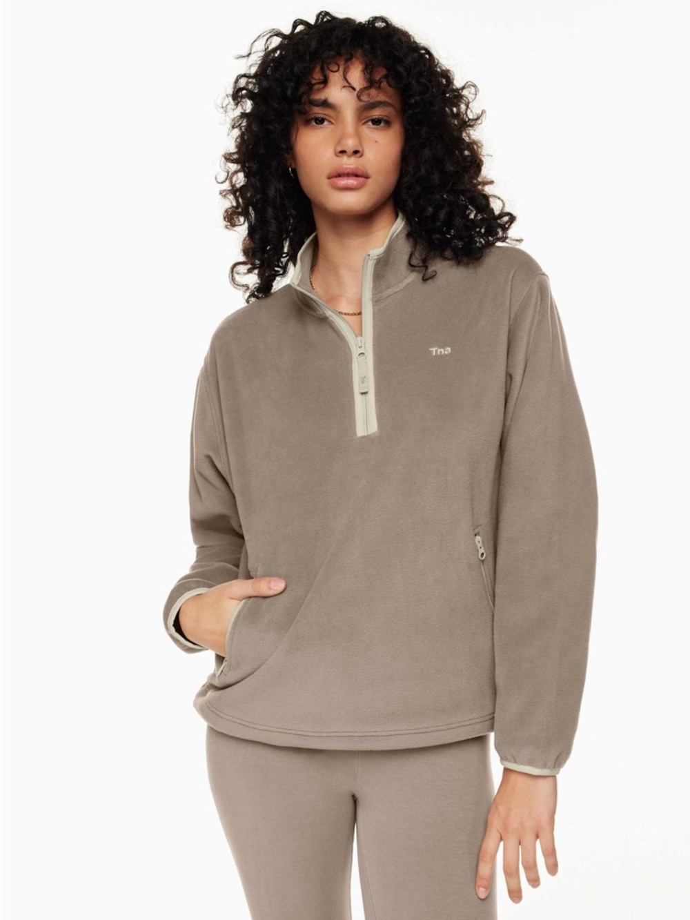 Aritzia TNA Sno Polar ¼ Zip Hip Sweater